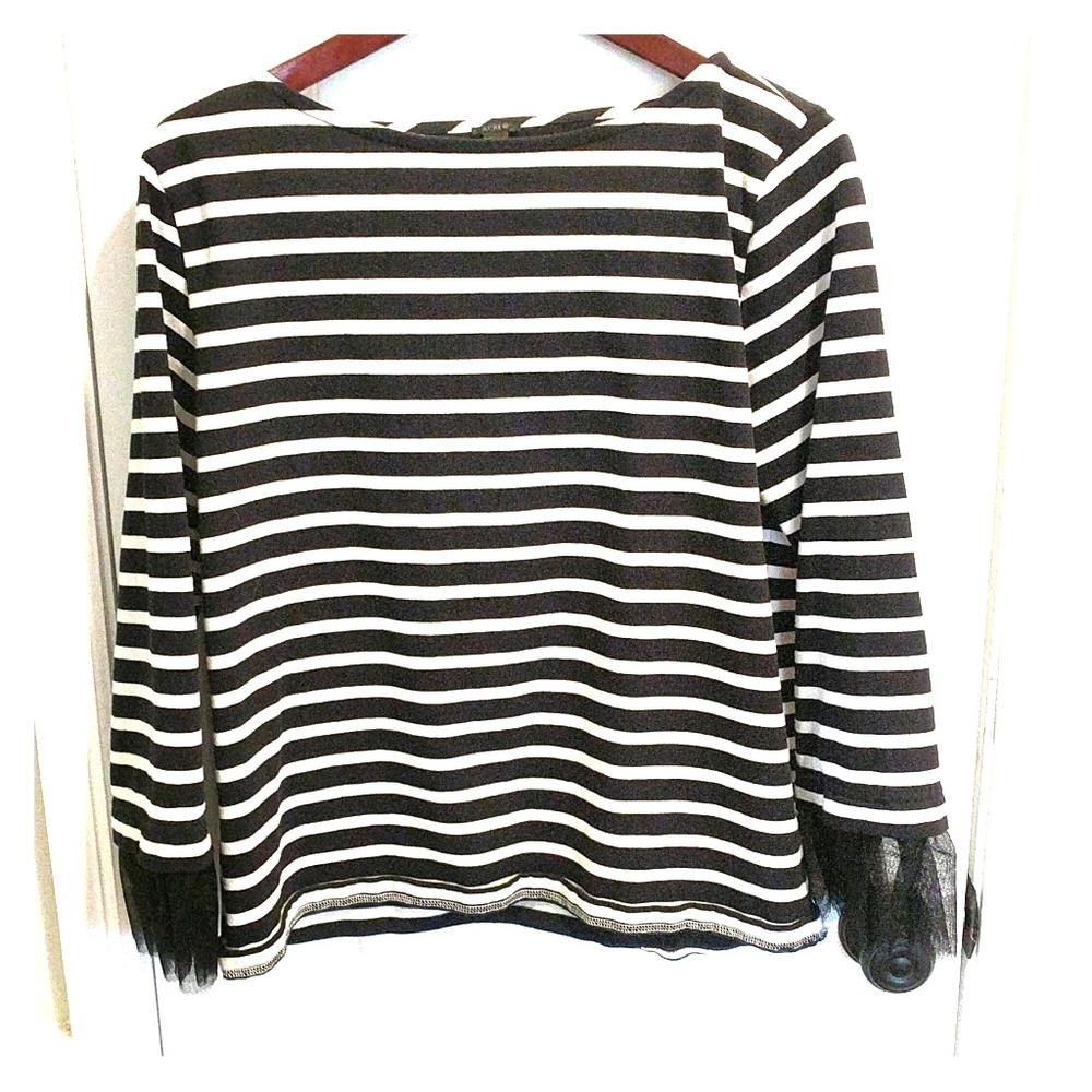 J.Crew med long sleeve striped shirt tool cuff
